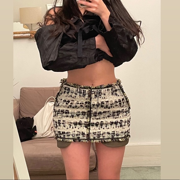VINTAGE LOUIS VUITTON tweed mini skirt - Picture 1 of 6
